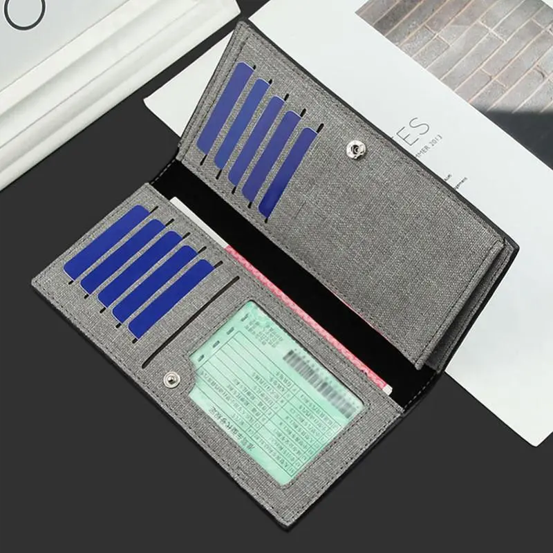 Wallet for Men Canvas Coin Purse Long Wallets Portable ID Card Credit Card Holder Luxury Wallet Purses кошелек женский Monederos