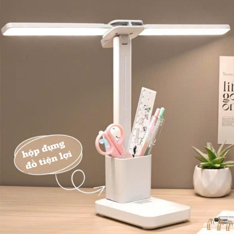 GIẢM SỐC - Đèn Bàn Học Đọc Sách Tích Điện Bảo Vệ Mắt Nút Cảm Ứng 3 Chế Độ Ánh Sáng Tùy Chỉnh - DH03