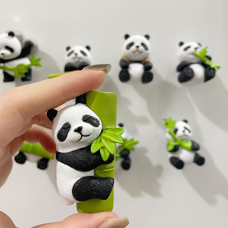 Product Introduction of Panda refrigerator magnet 8-piece set magnetic 3D stereo ice refrigerator home decoration ornaments magnet travel souvenir 5