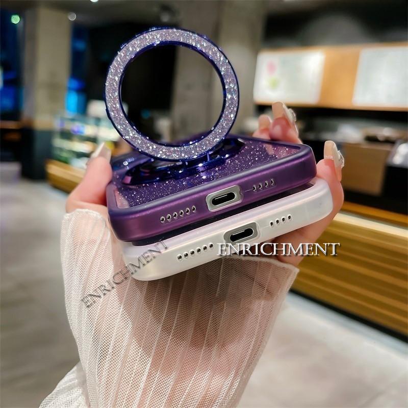 Product Introduction of For Oppo Reno12 Reno12Pro 5G Gradient Bling Casing Transparent Magnetic Ring Holder caseoh harga casing hp Phone Case Shockproof Camera Lens Protector anti slip Back Cover 20