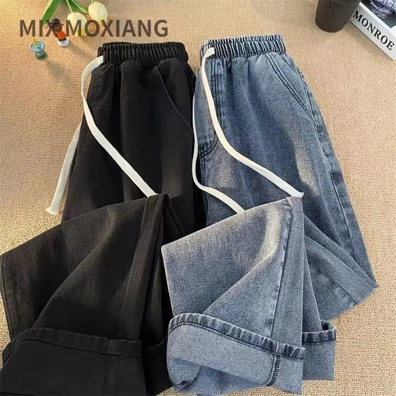 Quần Jean Ống Đứng, Co Giãn Mỹ, Dành Cho Nam Và Nữ, Dáng Rộng Vừa Vặn, Dễ Phối Đồ, Phong Cách Đường Phố Cao Cấp Hợp Xu hướng, Thiết Kế Cổ Điển Thường Ngày Cropped Menswear Pants