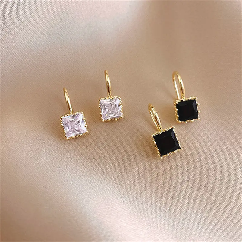 1Pair Advanced Geometric  Square Dangle Earrings For Women Korean Style Fashion  Light Luxury Earrings Party Gift