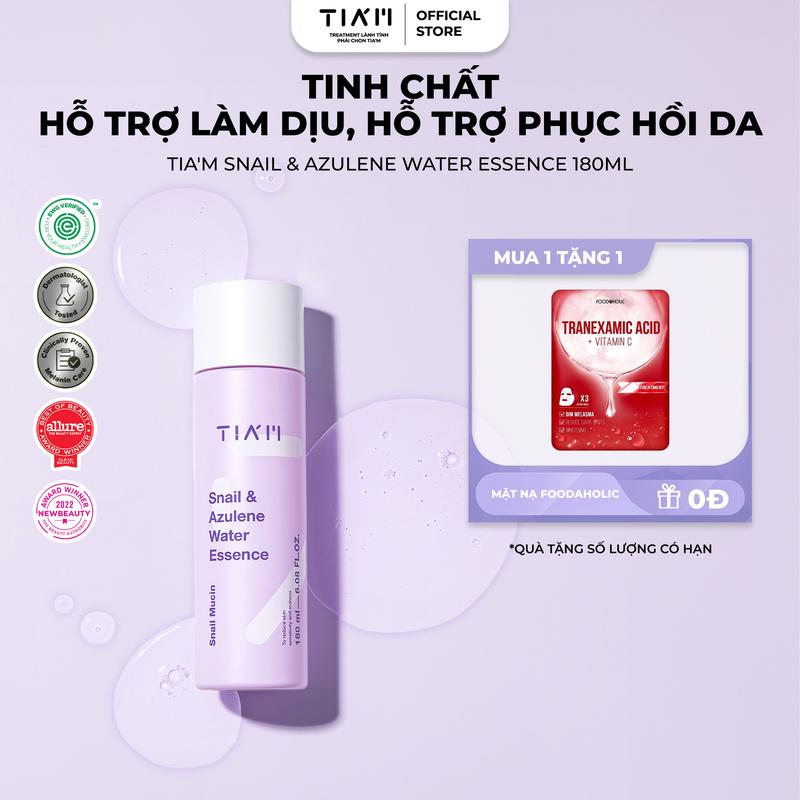 [KOL] - Tinh Chất Dịch Lọc Ốc Sên Hỗ Trợ Làm Dịu Và Hỗ Trợ Phục Hồi Dành Cho Da Dầu Mụn, Nhạy CảmTIA'M Snail & Azulene Water Essence 180ML Nữ 0