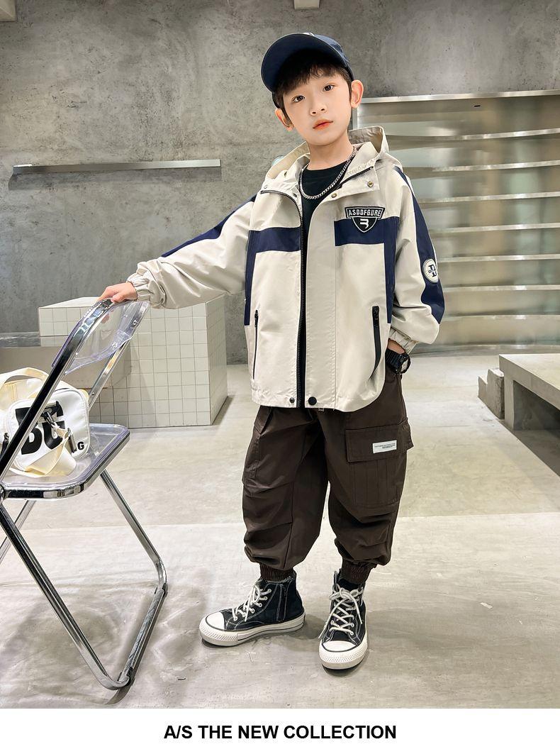 Product Introduction of Kot Musim Luruh untuk Kanak-kanak Lelaki, Pakaian Kanak-kanak, Jaket Musim Luruh dan Musim Bunga Baharu 2024, Saiz Sederhana dan Besar, Jaket Cangkang, Fesyen Musim Luruh dan Musim Sejuk 2