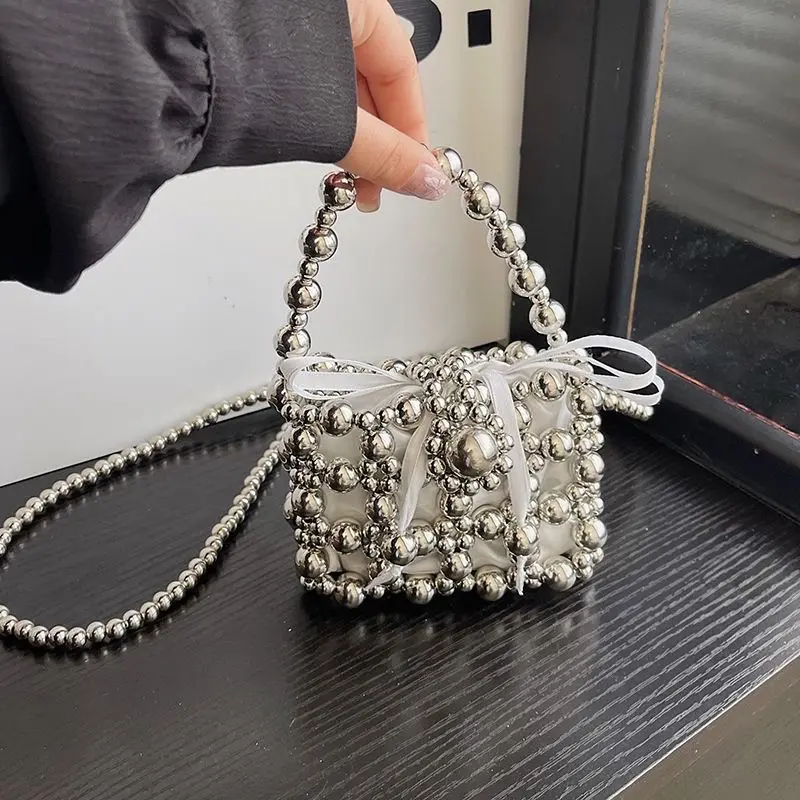 Túi xách nữ MINI Khôg VỪa đt 12cm form charm lưới hạt thời trang 4