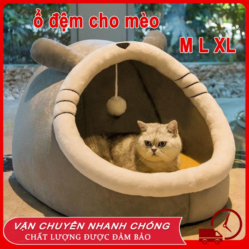 Nhà cho mèo Nhà cho chó Giường Mèo Êm Ái Có Vành Tai Kèm Cục Bông Tròn Đồ Chơi Dành Cho Thú Cưng - Tổ Thú Cưng Sang Trọng Nệm cho chó chuồng chó Ổ Đệm Cho Mèo Giường Mèo