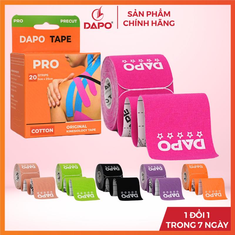 Băng Dán Cơ Thể Thao Trị Liệu DapoTape Pro Bản Cắt Sẵn Băng Quấn Cổ Chân Băng Cá Nhân Băng Quấn Đầu Gối