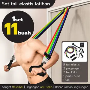 Bettersport Resistance Bands 11 in 1 Set Tali Pembantu Fitness Gym Power Elastic Fitness Gym