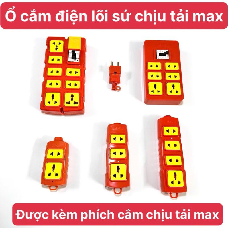  Ổ cắm lõi sứ chịu tải 2,3,4,6,8 lỗ cắm  ổ cắm chịu tải đa năng maxkaro chống cháy chống va đập có lõi sứ đảm bảo an toàn khi sử dụng các thiết bị điện công suất cao 