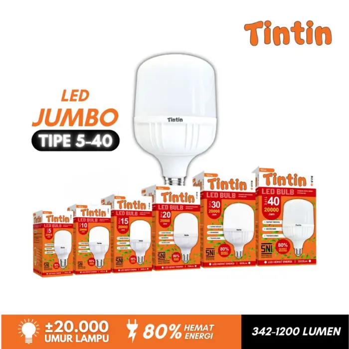 Lampu LED TinTin Murah Capsule 5 w 10 w 15 w 20 w 30 w 40 w watt 0