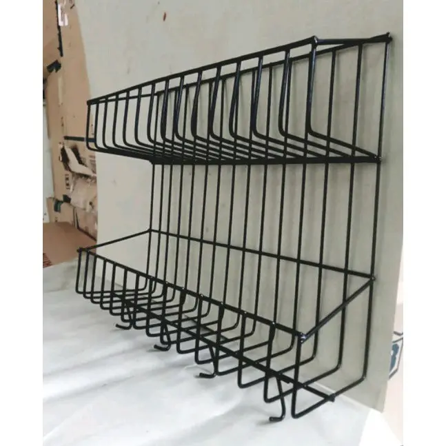 Rak botol hitam/Rak bumbu dapur 2 susun