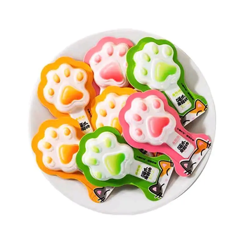[mix 20 vị 8 hình] 1 kg thạch hình chân mèo,hình hoa quả,hình trái cây thơm ngon đủ vị thạch  que  kem  hương  trái  cây 2