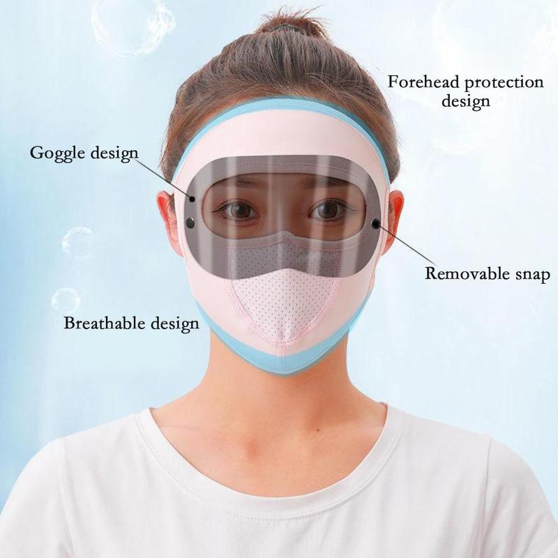 Product Introduction of Breathable Sunscreen Mask With Hat Brim Ice Silk Sunshade Men Women Cycling Cover Full Face Mask 27
