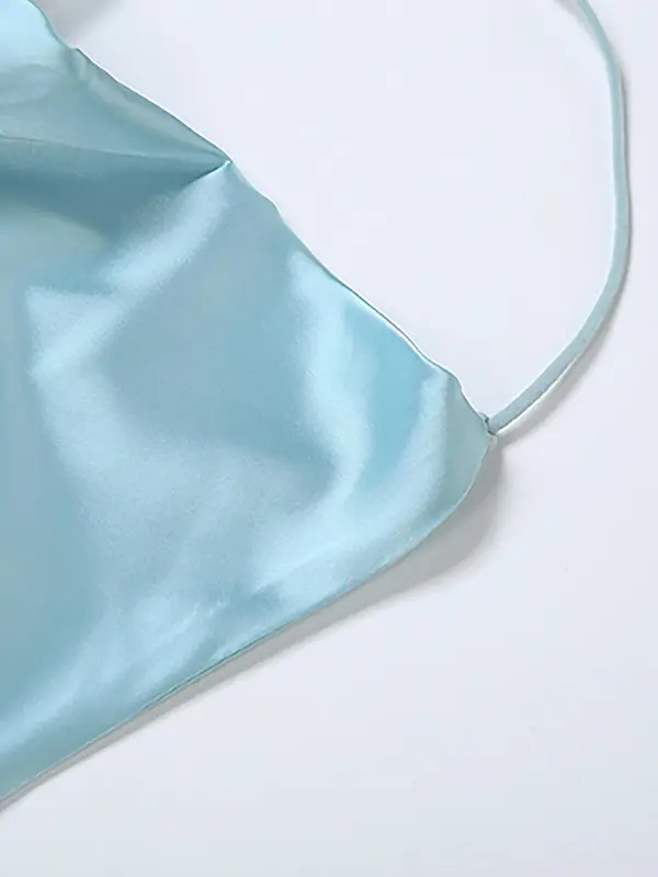 Women's Plain Satin Halter Dress, Elegant Backless Sleeveless Evening Party Gown, Ladies Summer Clothes 5