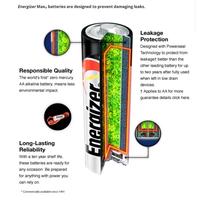 Gambar Baterai Alkaline Energizer Max AA/AAA 1.5V (4 buah per kemasan) - AA 4pcs dari hipzoofficial Kab. Tangerang 2 Tokopedia