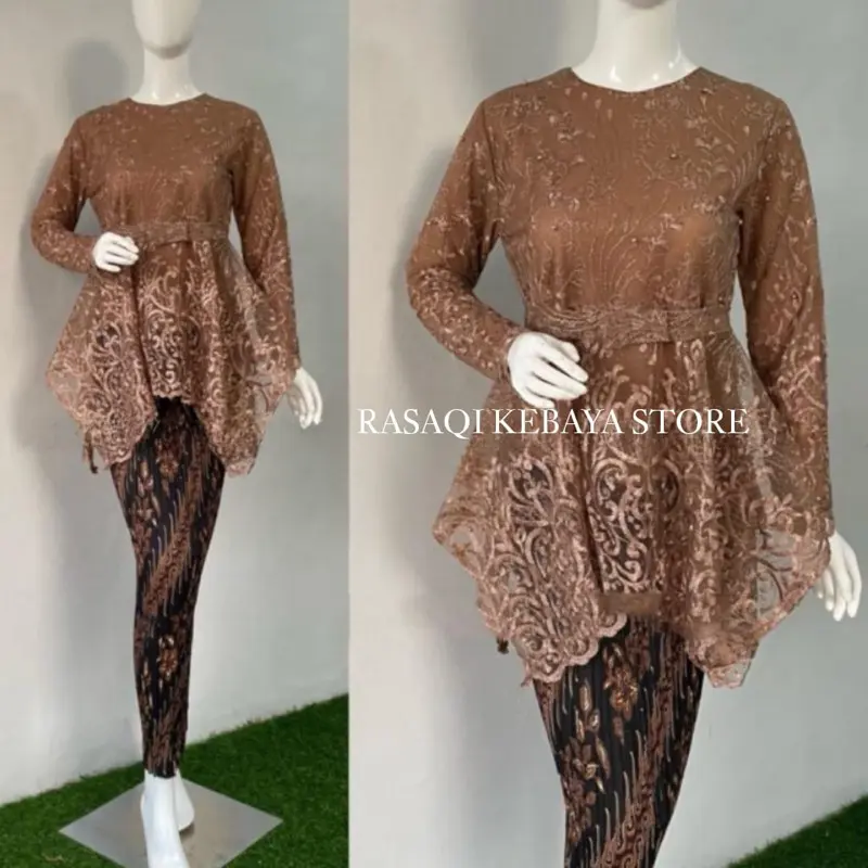 ZHAN.STORE - COD - Kebaya aurora pita gomez/ / Tunik Brokat / Kebaya Modern / Kebaya tile / Kebaya Favorite / Batik Couple/kebaya pesta/kebaya akad/kebaya wisuda/kebaya kondangan/kebaya modern/kebaya terlaris Baju Dress Wanita Setelan 3