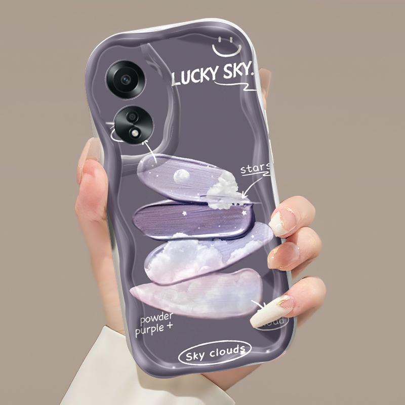 Casing Hp OPPO A58 4G A78 4G Case pola langit HP berbintang casing ponsel bungkus softcase penuh tekstur lembut kesing 0