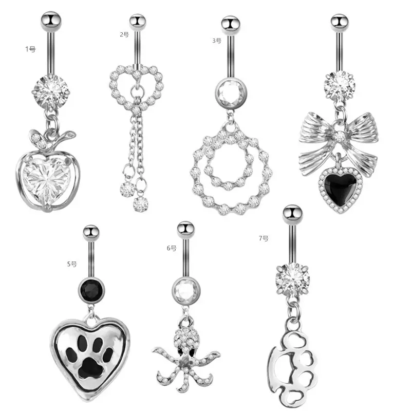 New Zirconia Belly Button Stud Belly Button Ring Piercing Jewelry