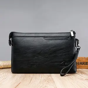 Tas Tangan Dompet Clutch Pria Wanita Bahan Kulit PU Import Mewah Murah Besar Tipis Serbaguna JUNZIDAISHU 1089