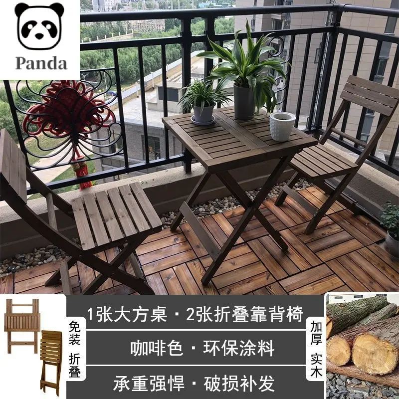 Folding dining table and chair / installation free indoor and outdoor balcony / afternoon tea / coffee leisure table lea