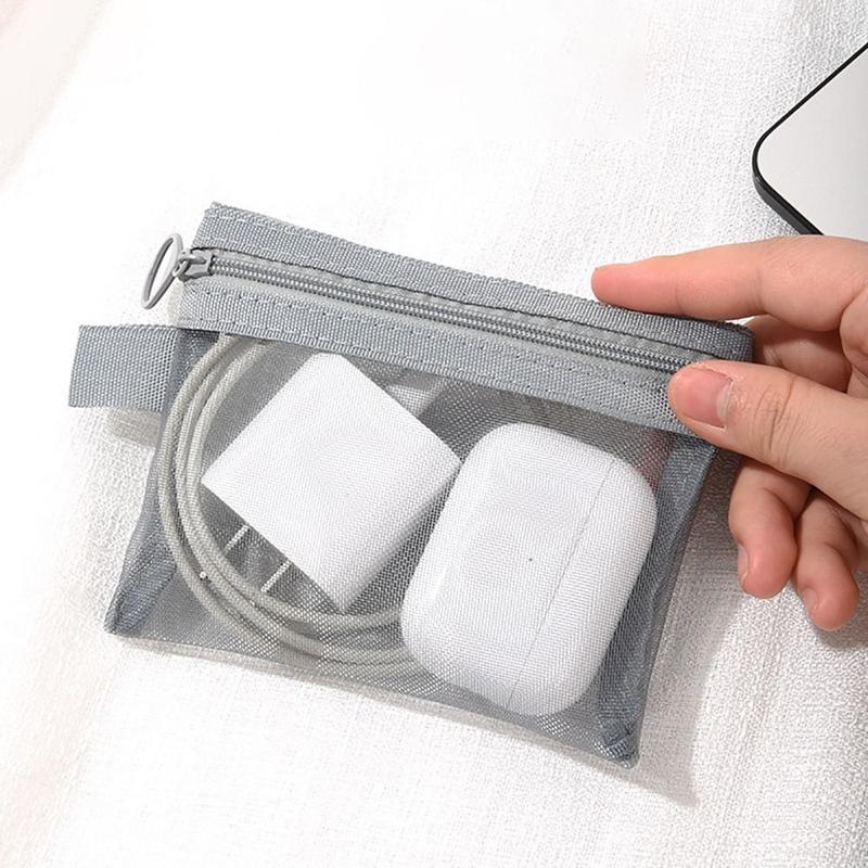 Toiletry Bag Transparent Cosmetic Bag With Zipper Mesh Mesh Pouch Toiletry Wash Bags Travel 3