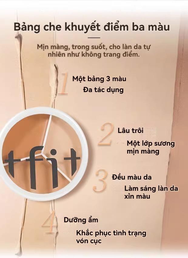 Product Introduction of Bảng Màu Che Khuyết Điểm Đa Năng, 3 Màu, Kem Che Khuyết Điểm Trung Bình Lâu Trôi, Không Thấm Nước, Trang Điểm Mỹ Phẩm Cho Nữ, Trung Bình 7