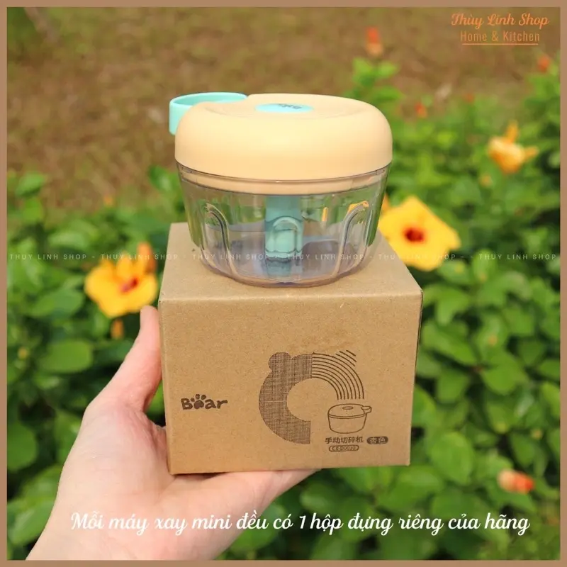 MÁY CHOPPER XAY HÀNH TỎI ỚT KÉO TAY CHÍNH HÃNG BEAR (DUNG TÍCH 200ML)