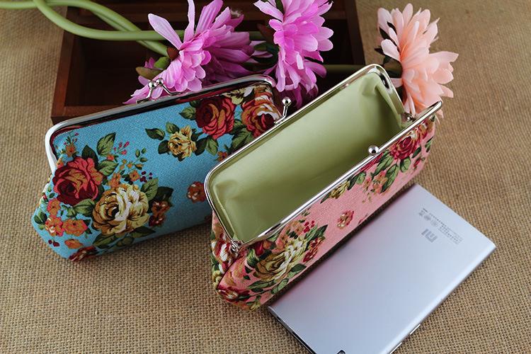 Product Introduction of Fabric Women's Wallet Long Rose Canvas Coin Purse Printed Clutch Student Pencil Case 9