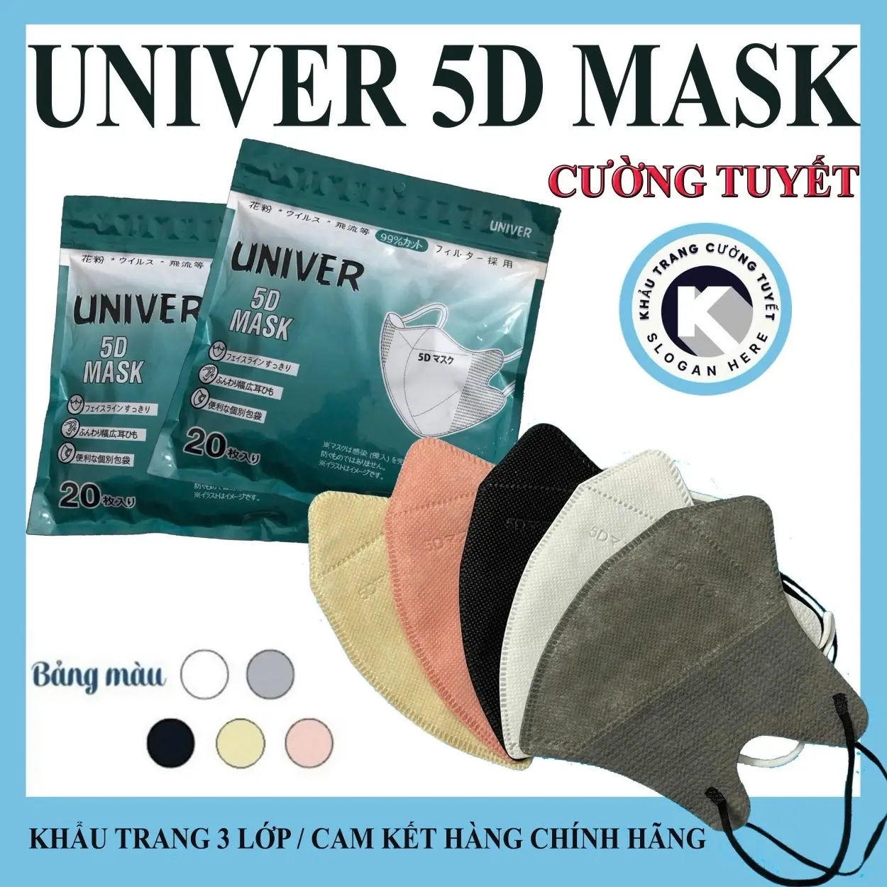 Khẩu Trang 5D Univer Cường Tuyết