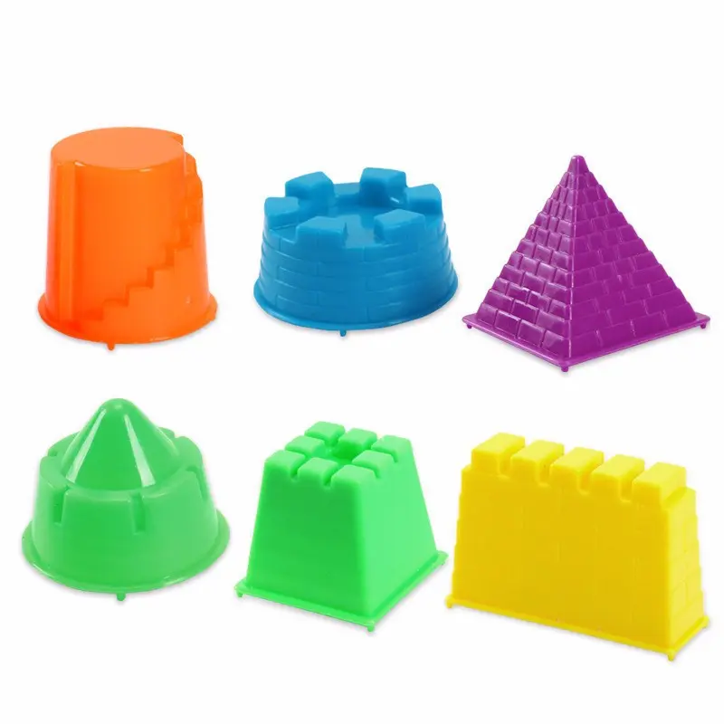 6 Pcs Model Kits Sand Clay Mold Kids Beach Pool Park Sand Castle Toy Set,