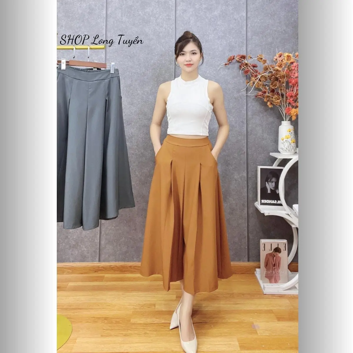 Quần váy nữ dáng dài  lưng Thun Thời Trang công sở Chân Váy Loang Women[QVD]