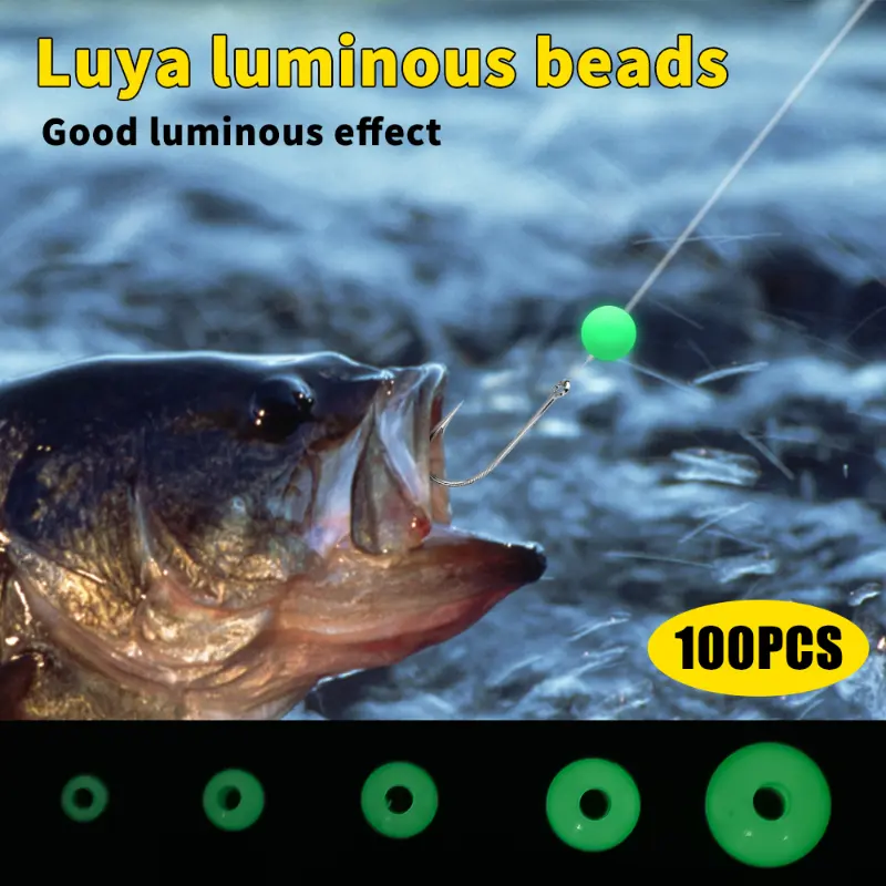 100pcs/Lot Luminous Beads 3mm-10mm Fishing Space Beans Round Float Balls Light Glowing for Outdoor Fishing Accessories Set