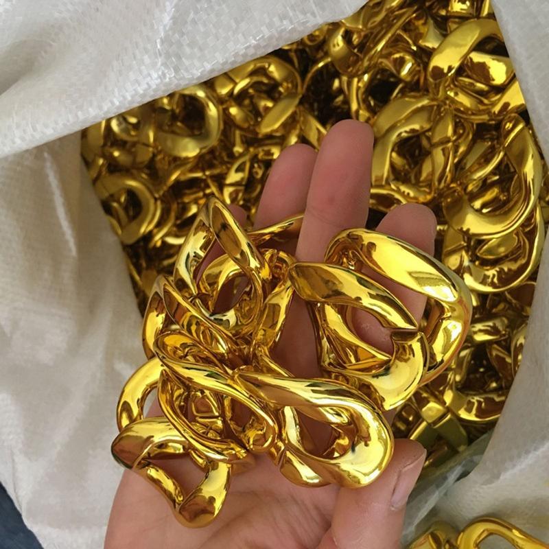 Vòng Cổ Dây Chuyền Chunky Lớn, Chất Liệu Nhựa, Phong Cách Thập Niên 90, Vòng Cổ Trang Phục Vàng Hip Hop, Đạo Cụ Chụp Ảnh, Trang Sức Phụ Kiện Rapper Hip Hop 5
