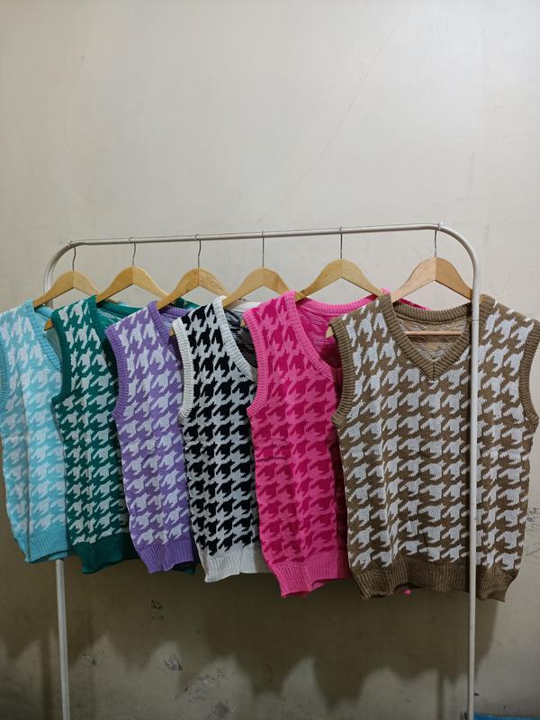 JENNIE TRIBAL Bunga Vest Korean Outfit Style Rompi Rajut Sekolah Clayton 4