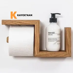 KAYOENAN Toilet Holder Tempat Tissue Gulung Minimalis Kayu Jati Belanda Premium