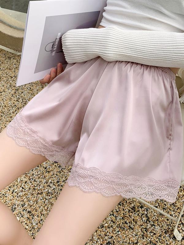 Quần short lụa phối ren, quần ngắn nữ mặc nhà siêu mát 4