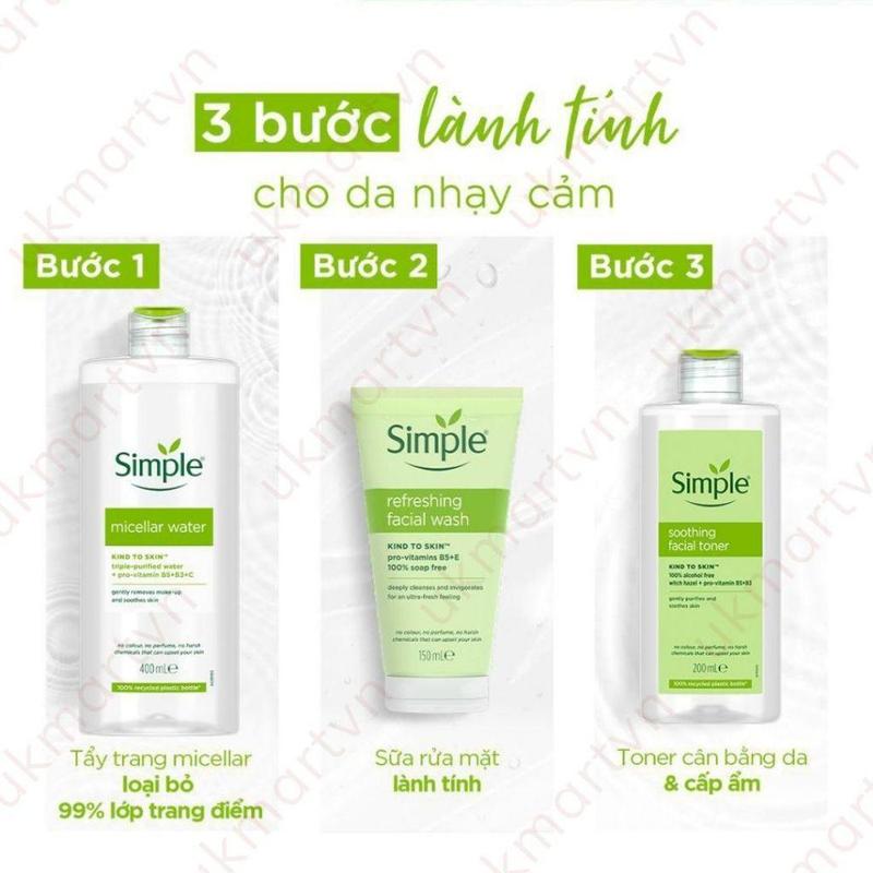 Product Introduction of Nước tẩy trang Simple Kind To Kind Micellar Cleansing Water cho da nhạy cảm - Tẩy trang Simple 71