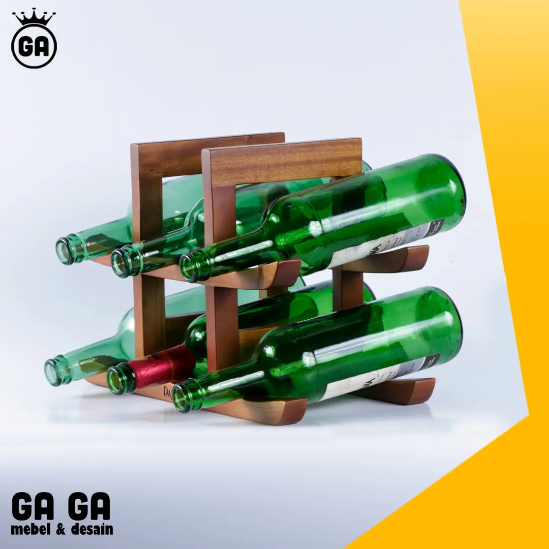 RAK BOTOL 6 SLOT RANTING | KAYU MAHONI PREMIUM | BH-003-A-M