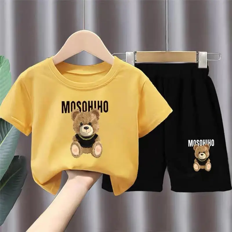 Thời trang trẻ em   - Bộ quần áo trẻ em cotton  in hình gấu MOSOHIHO siêu cute, đồ bộ trẻ em cao cấp chính hãng dành cho các bé từ 10 - 40kg 0