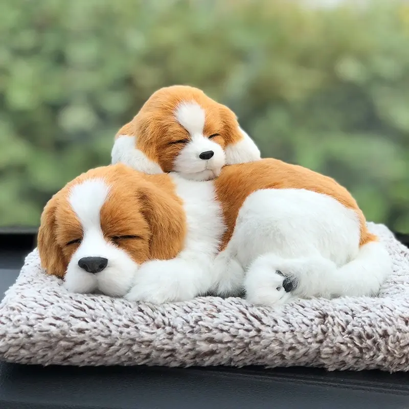 Chó mèo than hoạt tính trang trí xe ô tô, để bàn làm việc trang trí phòng ,có tiếng kêu Nội Thất-Gấu bông Thú bông chó mèo để taplo xe ôtô