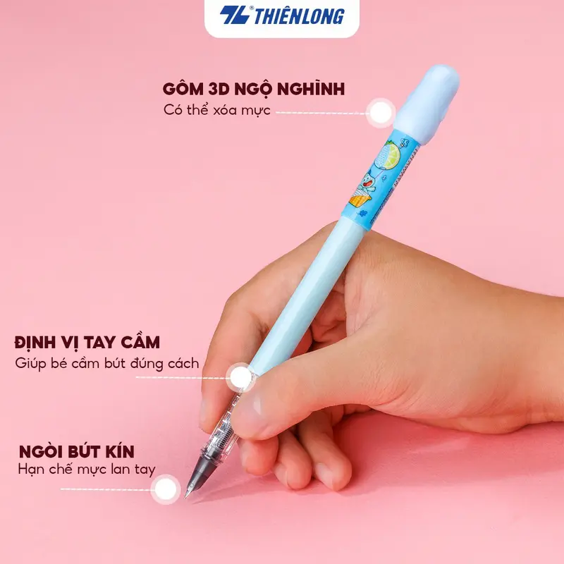 Bút máy xóa được Mazzic Thiên Long FTCE-001 - Ngòi cải tiến, trơn, êm với ống mực không lắng cặn . Ống Mực Tím 3