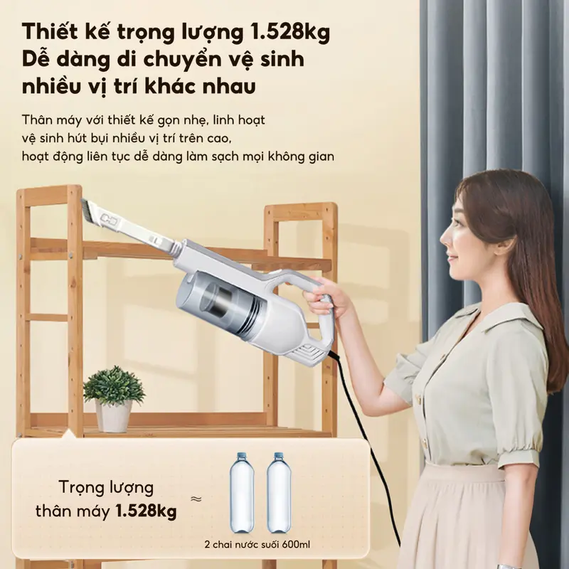 Máy hút bụi gập Aqua CCXL8R phiên bản đặc biệt đầu gập 90 độ, lực hút 15500Pa với 600W - Bảo hành 12 tháng Máy Hút Bụi Hút Bụi, máy hút bụi gia đình 5