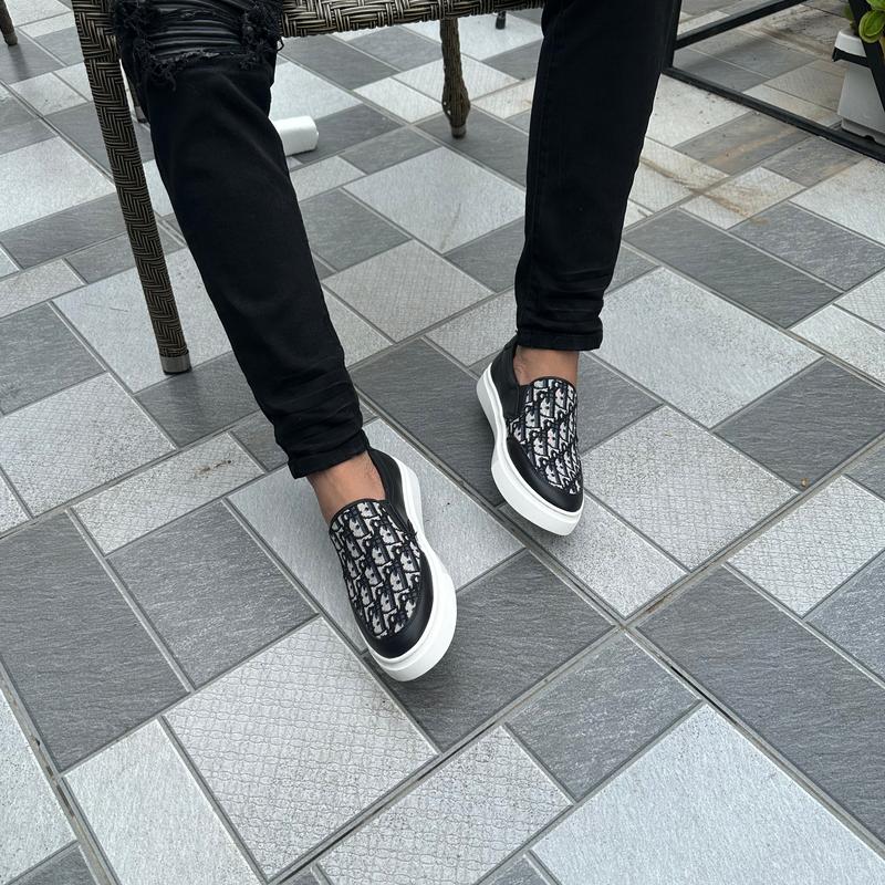 Giày Slipon Vá Vải Cao Cấp Loại 1 - Đế Bằng Da Sít Chống Nổ da, Đế Cao Su Khâu Đế - Bảo Hành 12 Tháng - Loafer