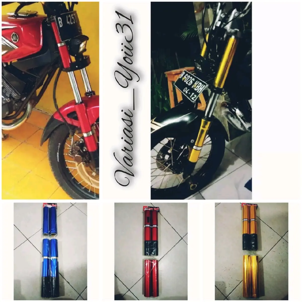 cover shock/pengaman shockbreaker depan motor Yamaha RX-KING full atas bawah