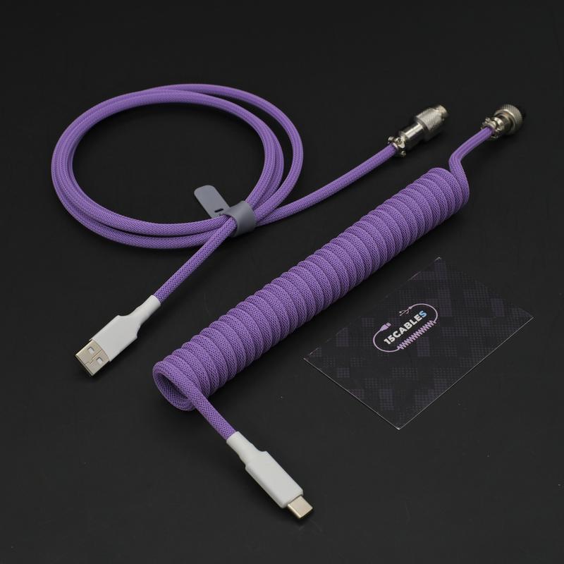 [Dây xoắn] Dây cáp xoắn custom cho bàn phím-bọc Techflex - Trục GX - Dây cáp Type C cho bàn phím