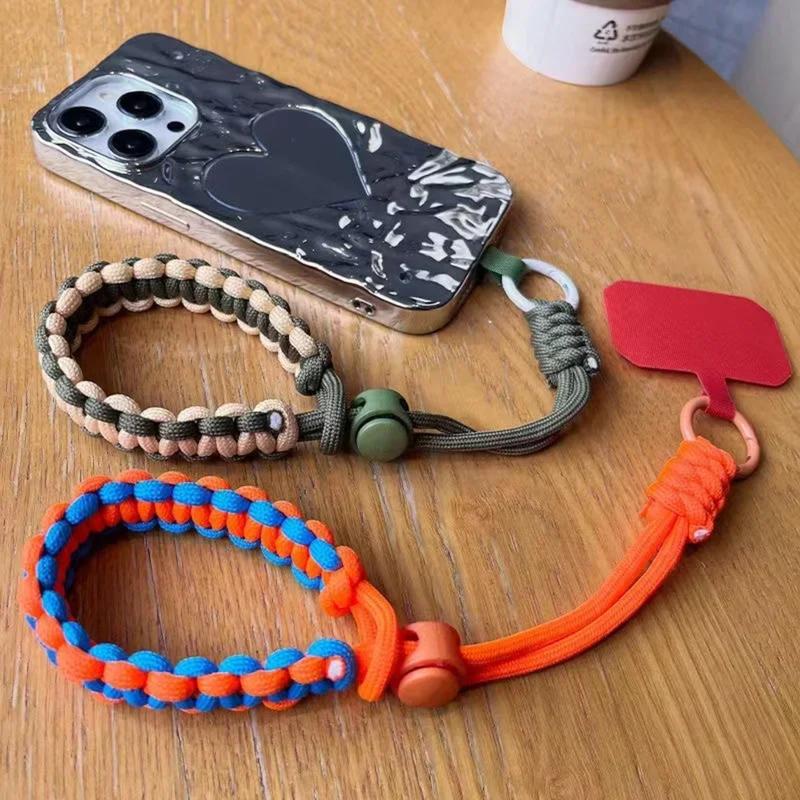 Product Introduction of Suitable for all mobile phone series,iPhone， outdoor anti loss hanging card bracelet, hand woven jewelry, adjustable length, multi-functional universal mobile phone wristband holder 2