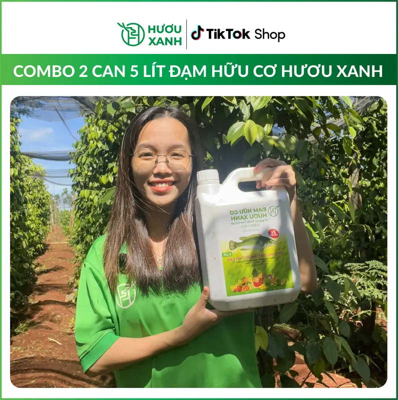 [COMBO 2 CAN 5 LÍT] Đạm Hữu Cơ Hươu Xanh Giúp Cây Bật Mầm, Xanh Lá, Bung Cành, Đẻ Nhánh Mạnh, Nuôi Trái, Phục Hồi Sau Thu Hoạch 5