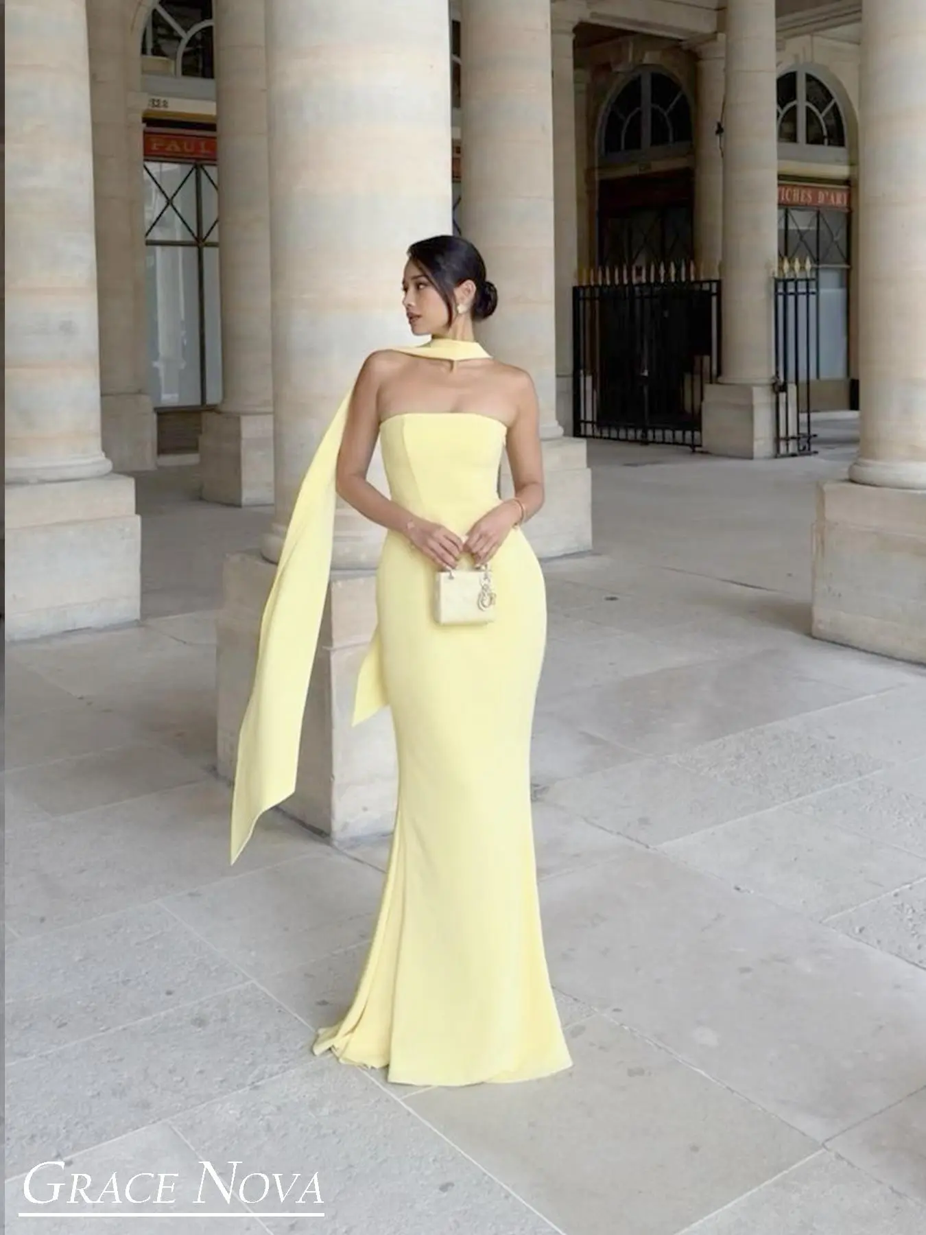 Women's Plain Off Shoulder Dress with Scarf, Elegant Sleeveless Evening Party Gown, Ladies Summer Clothes