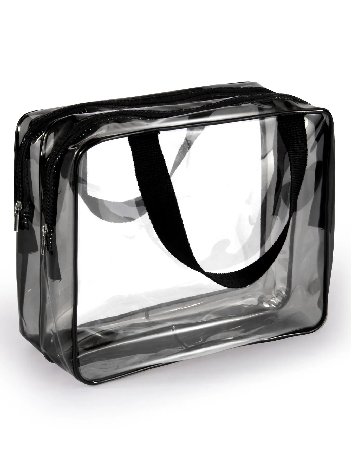 Double Layer Clear Makeup Bag, Portable Dry Wet Separation Cosmetic Storage Bag, Large Capacity Toiletry Pvc Bag for Women & Girls