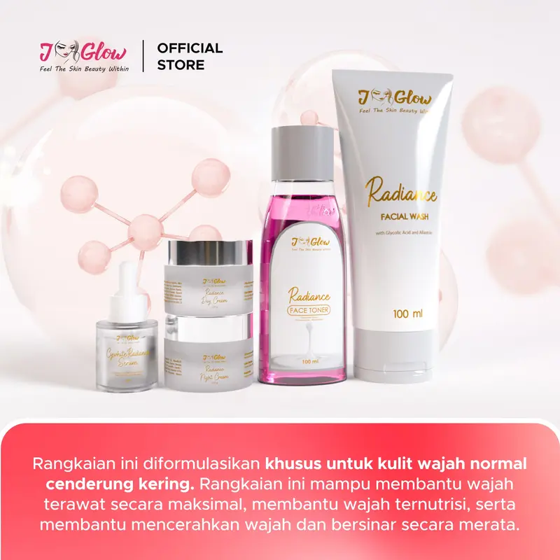 J-GLOW - Paket Radiance Super Whitening Perawatan Pencerah Muka - 5pcs 1